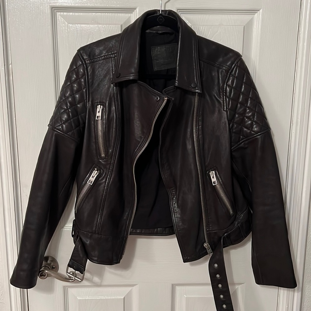 All Saints Moto Black Leather Jacket